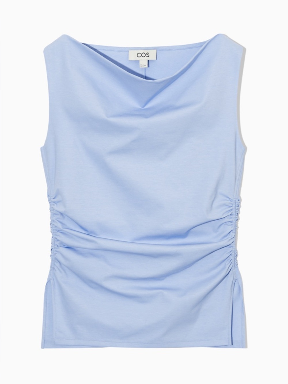 COS light blue Cowl-Neck Gathered Sleeveless Top Women’s sz M